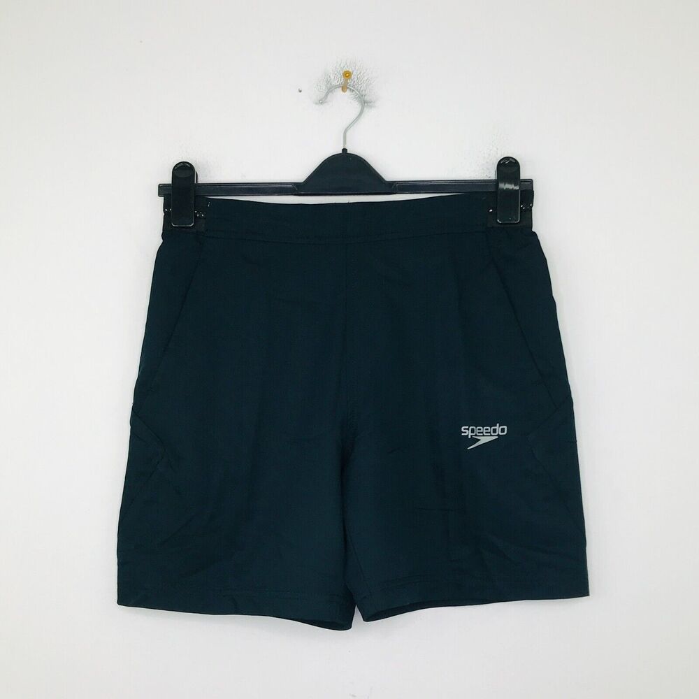 Speedo Men's Small Athletic Shorts Black Woven Team Warm-Up Pull On NWOT BO14